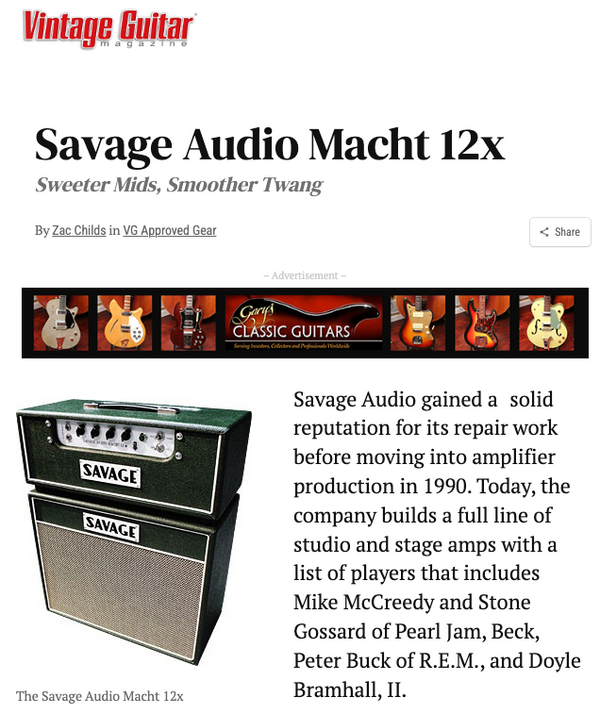 Vintage Guitar Zac Childs review